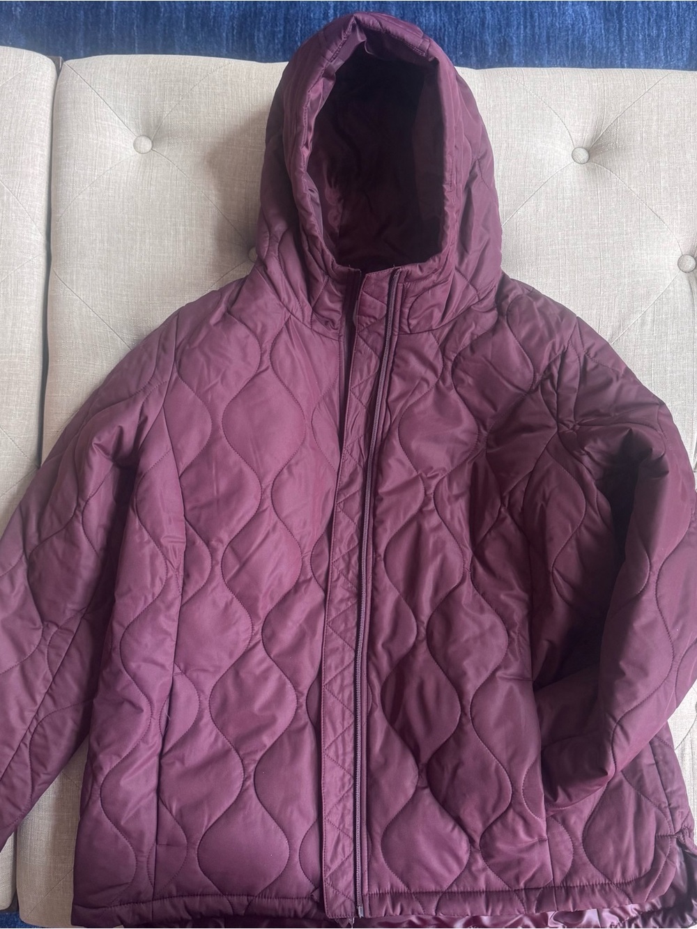 Women’s Quilted Hooded Jacket - Plum